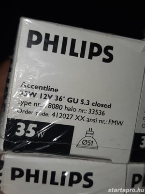 Philips accentline 35w 12v 36d Spot izzó GU5,3 foglalat - kép 2