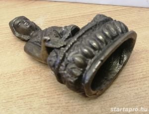 Meditáló Buddha kis méretű bronz szobor Indonéziából. 8,5cm. - kép 3