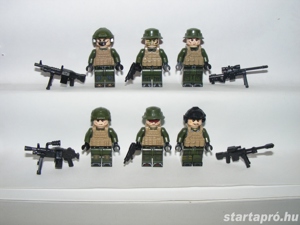 Lego SWAT Dzsungel kommandós figurák katonák Álcázott katona figura 6db ÚJ - kép 3