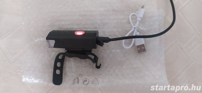 Led kerékpár bicikli első lámpa 3W usb beépített akkumulátor új - kép 4