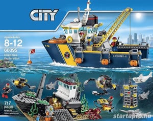 Lego komp. City 60095 Mélytengeri kutatójármű Sea Exploration Vessel Hajó Lepin 717db ÚJ - kép 2