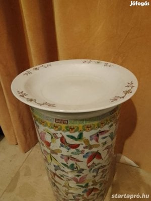 Kínai porcelán esernyő virág tartó - kép 4