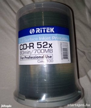 Ritek 901CK10-IW-Ppro CD-R, 700Mb, 52X nyomtatható 100db