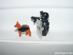 Lego Swat kommandós rendőr katona + őrkutya kutyás őr + Brickarms fegyver - kép 4