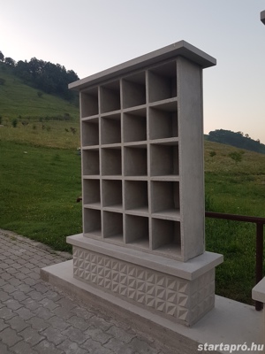 EU szabvány műkő urnatartó rekesz 5x4-es, 20 szimpla fakkos 1 db - kép 7