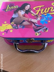 Soy Luna ékszertartó füllel csattal tükör osztott rekesz Mé:22*17*9cm