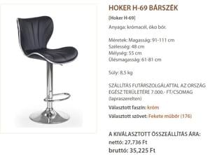 Bárszék különlegesség 1 db fekete krómtalpas, forgó, liftes, ergonomikus ülőfelülettel - kép 6