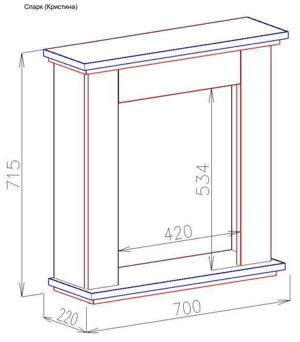 Elektromos kandalló Spark & Cristina, Méretek (Ma*Sz*Mé): 715*700*220 mm, 2000 W - kép 4