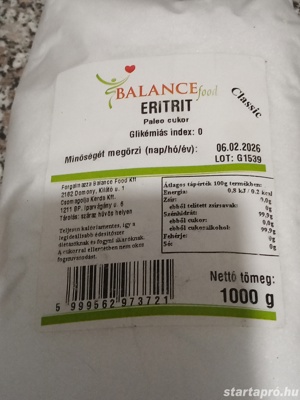 ERITRIT   ERITRITOL 1000G   1KG CLASSIC 3000ft kg óbuda   személyesen óbudán