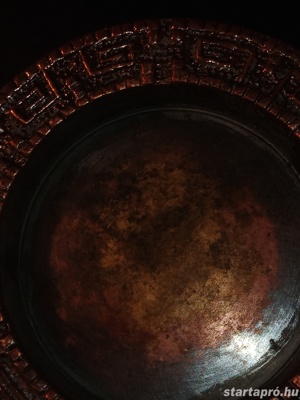 hagyatékból görög mintás bronz hamutál eladó 25000ft óbuda 12cm átmérő súlya 220gr   - kép 4