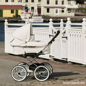 EmmalJunga Mondial De Luxe - Classic White Leatherette Pram Package - kép 3