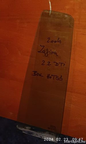 Opel Zafira 1999-2004 bal hátsó ajtó üveg - kép 3