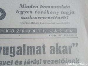 Szabad Nép 1947. április 15 hagyatékból 3000ft óbuda Szabad Nép 1947. április 15, használt, a képeke - kép 6