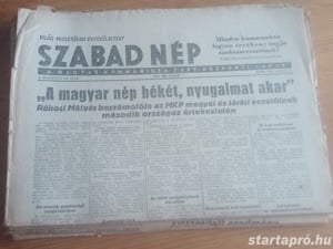 Szabad Nép 1947. április 15 hagyatékból 3000ft óbuda Szabad Nép 1947. április 15, használt, a képeke