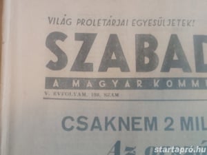 Szabad Nép 1947. szeptember 2 hagyatékból 3000ft óbuda Szabad Nép 1947. szeptember 2 használt, a kép - kép 2