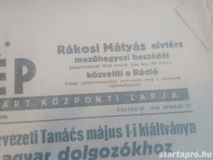 Szabad Nép 1948. április 25  hagyatékból 3000ft óbuda a képeken látható állapotban személyesen óbudá - kép 2