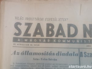 Szabad Nép 1948. április 25  hagyatékból 3000ft óbuda a képeken látható állapotban személyesen óbudá - kép 3