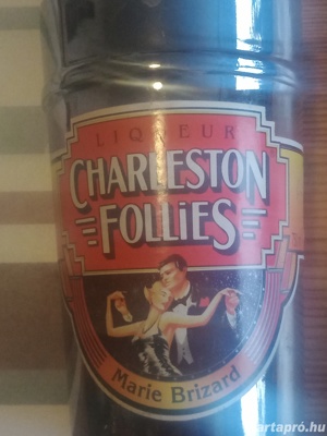 Charlston Follies likőrös flakon 2000ft óbuda fémhatású üveg, 23cm  750 ml Üres!  Állapot a képek sz - kép 2