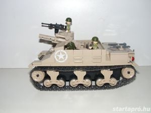 Lego 2. világháborús Amerikai US M7B1 Priest tank 700db 20x11x12cm + 3 katona ÚJ - kép 5