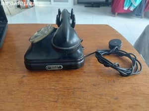 Retro bakelit tárcsás telefon régi csatlakozóval - kép 2