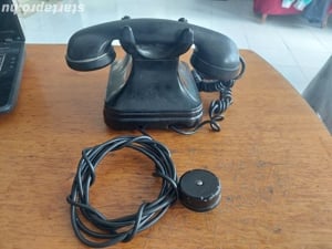 Retro bakelit tárcsás telefon régi csatlakozóval - kép 3