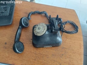 Retro bakelit tárcsás telefon régi csatlakozóval - kép 7