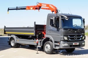 Mercedes Benz ATEGO 1224 BlueTec5 - Billenőplatós - Darugémes teherautó EURO 5