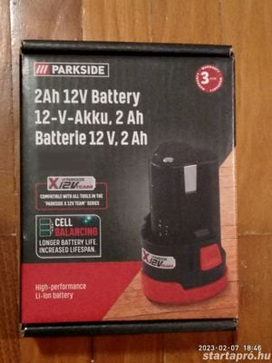 Parkside Paas12 A1 12 Volt 2 Ah li-ion új akkumulátor akku, bontatlan