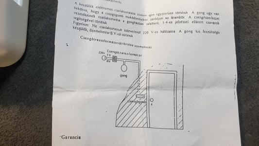 Bim-bam gong hangú csengő eladó, 8 Voltos - kép 9