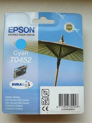 Epson T04524010 original nyomtatópatron ; Epson T0452 eredeti kék  tintapatron  = 2.252.-Ft 