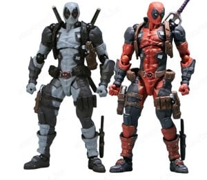 AMAZING YAMAGUCHI Deadpool 2.0 red variant figura teljes szett cserélhető fejek és fegyverek - kép 2