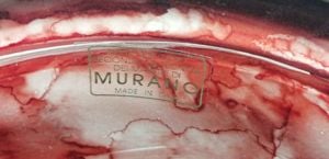 Óriás méretű festett állványos Muránói Art Glass váza 1950-1960-es évek - kép 4