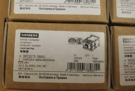 Siemens 3RT2015-1BB42 mágneskapcsoló , 3kW, 24VDC, 1NC, S00 - kép 2