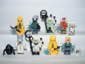 Lego Naruto figurák Uzumaki Naruto Namikaze Minato Kaguya Jiraiya figura 9db ÚJ