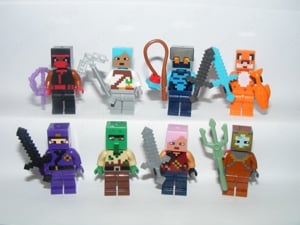 Lego Minecraft figurák Búvár Róka Ninja Zombi Falusi Nether Adventurer figura ÚJ - kép 2