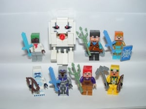 Lego Minecraft figurák Szellem Lovag Hóember Tete Lovag Lovász Pilóta figura 8db ÚJ - kép 2