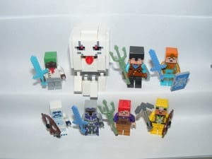 Lego Minecraft figurák Szellem Lovag Hóember Tete Lovag Lovász Pilóta figura 8db ÚJ - kép 3