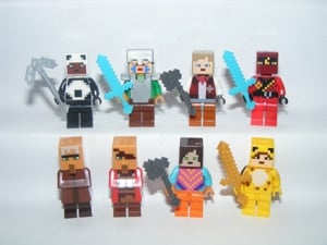 Lego Minecraft figurák Kai falusi felfedező Panda Ocelot Alpaca farmer figura 8db ÚJ - kép 3