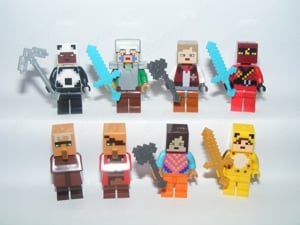 Lego Minecraft figurák Kai falusi felfedező Panda Ocelot Alpaca farmer figura 8db ÚJ - kép 2