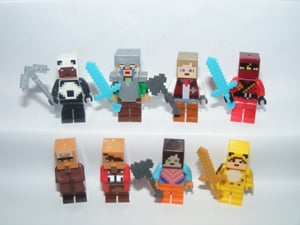 Lego Minecraft figurák Kai falusi felfedező Panda Ocelot Alpaca farmer figura 8db ÚJ - kép 4