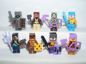 Lego Minecraft figurák Sárkány íjász Őrszem Végharcos Nether lovag figura 8db ÚJ - kép 1