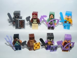 Lego Minecraft figurák Sárkány íjász Őrszem Végharcos Nether lovag figura 8db ÚJ - kép 3