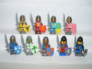 Lego Castle figurák Lancaster Lazarus Francia Black Hawk Crusader lovag 9db figura ÚJ