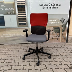 Steelcase Let's B irodai forgószék, gurulós szék, piros - használt - kép 5