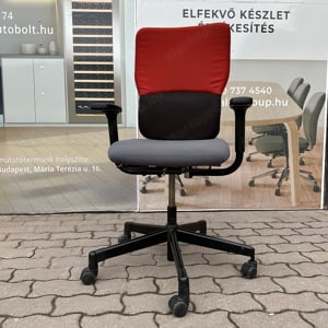 Steelcase Let's B irodai forgószék, gurulós szék, piros - használt - kép 3