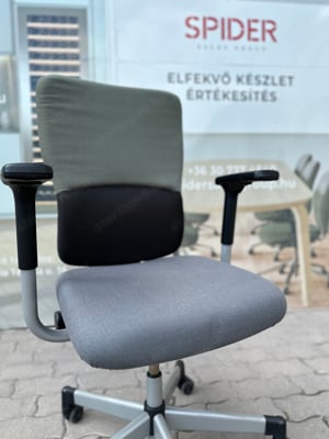 Steelcase Let's B irodai forgószék szürke-zöld színű, használt szék - kép 2