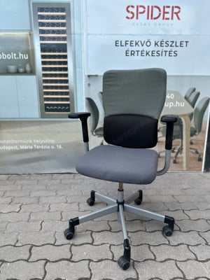 Steelcase Let's B irodai forgószék szürke-zöld színű, használt szék - kép 4