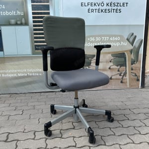 Steelcase Let's B irodai forgószék szürke-zöld színű, használt szék - kép 5