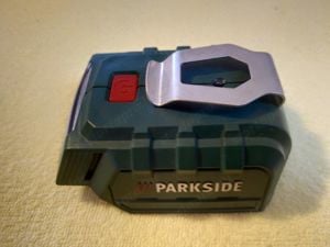 Parkside paa 20 Li akku adapter+lámpa+powerbank adapter 2x2,4 A usb csatlakozó - kép 5