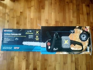 Parkside Performance fekete Ppksa 40 dupla akkus láncfűrész 40 Volt új 5 év LIDL garancia, bontatlan - kép 2